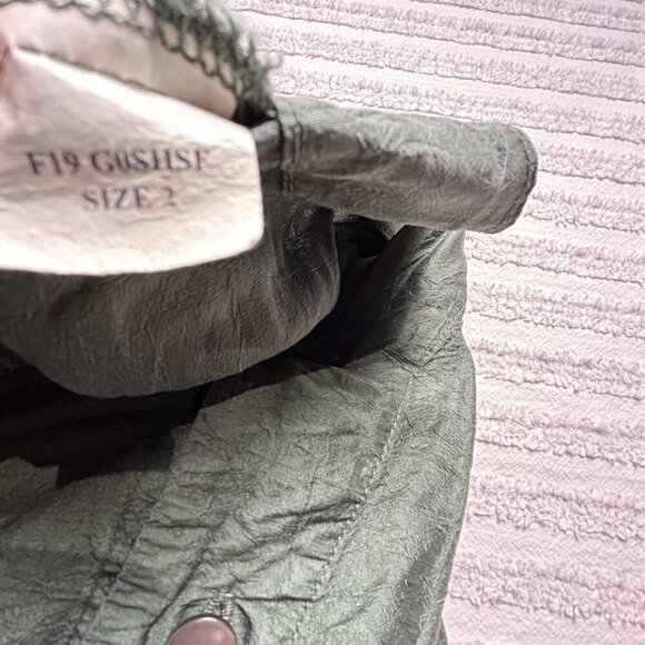 Vintage Blue Fish Women Green Silk Crinkle Cropped Blazer/Top Size 2 Lightweight - Picture 4 of 9